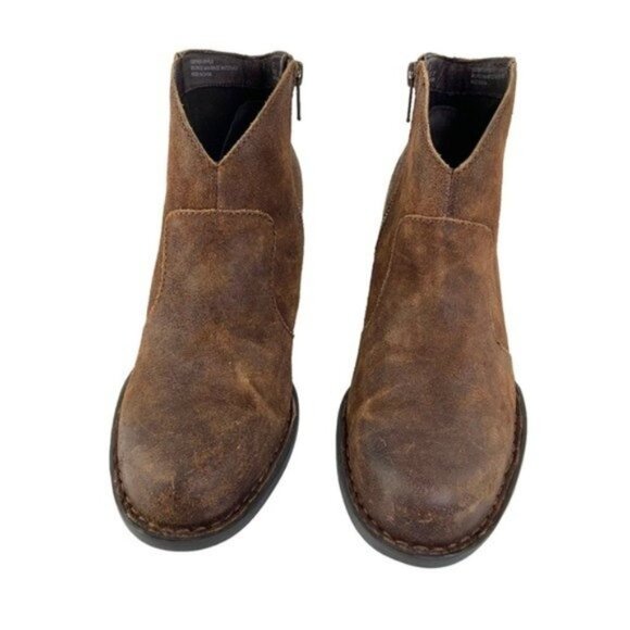 Born Michel Short Western Distressed Suede Ankle Boot in Brown - Picture 2 of 9